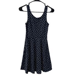 H&M Navy Blue Dress With White Polkadots